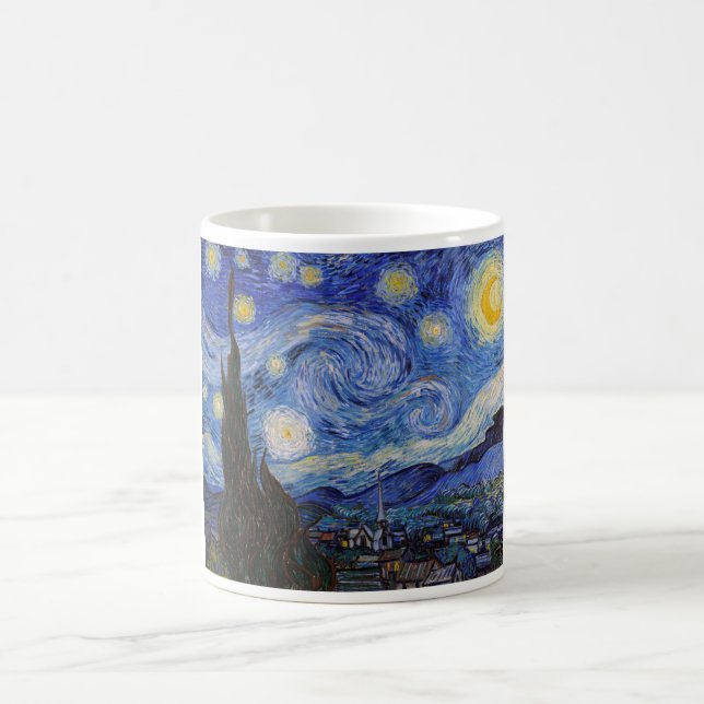 A Starry Night: Saint Remy by Vincent Van Gogh Coffee Mug (Center)