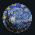A Starry Night: Saint Remy by Vincent Van Gogh Dartboard<br><div class="desc">The year is 1889. Vincent Van Gogh is a patient at the Saint-Paul-de-Mausole asylum in Saint-Rémy-de-Provence, France. He is suffering from mental illness, and his doctors have advised him to stay indoors and avoid painting. But Van Gogh cannot resist the urge to create, and he spends his days painting the...</div>