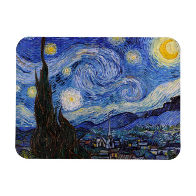 A Starry Night: Saint Remy by Vincent Van Gogh Magnet (Horizontal)
