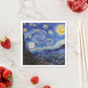 A Starry Night: Saint Remy by Vincent Van Gogh Napkin