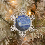 A Starry Night: Saint Remy by Vincent Van Gogh Snowflake Pewter Christmas Ornament<br><div class="desc">The year is 1889. Vincent Van Gogh is a patient at the Saint-Paul-de-Mausole asylum in Saint-Rémy-de-Provence, France. He is suffering from mental illness, and his doctors have advised him to stay indoors and avoid painting. But Van Gogh cannot resist the urge to create, and he spends his days painting the...</div>