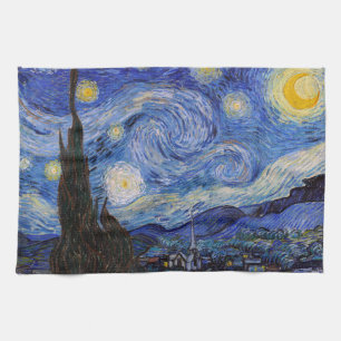 A Starry Night: Saint Remy by Vincent Van Gogh Tea Towel
