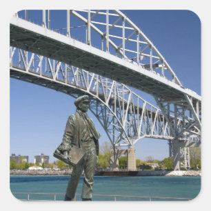 A statue of Thomas Edison by local artist Mino Square Sticker