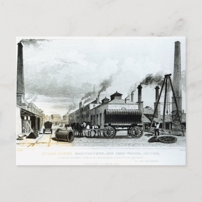 A Steam-Engine Manufactory and Iron Works Postcard (Front)
