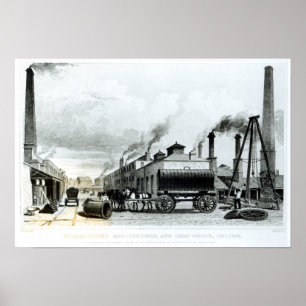 A Steam-Engine Manufactory and Iron Works Poster