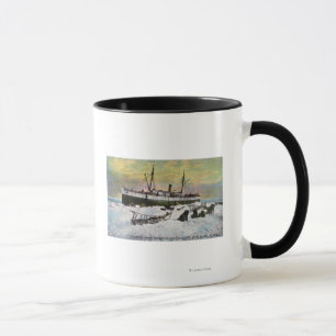 A Steamer Landing on the Ice Mug