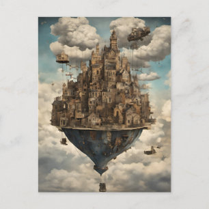 A Steampunk City in the Sky Postcard