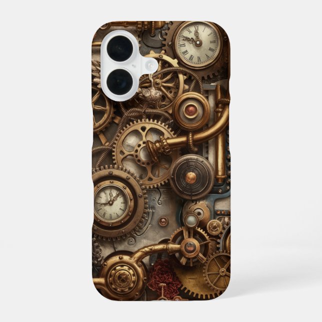 A Steampunk Fusion of Art and Machinery iPhone 16 Case (Back)