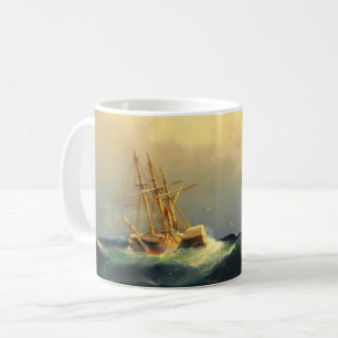 A steamship in a storm in the Atlantic Ocean Coffee Mug