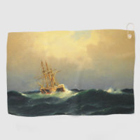 A steamship in a storm in the Atlantic Ocean