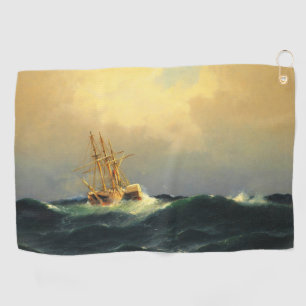 A steamship in a storm in the Atlantic Ocean Golf Towel