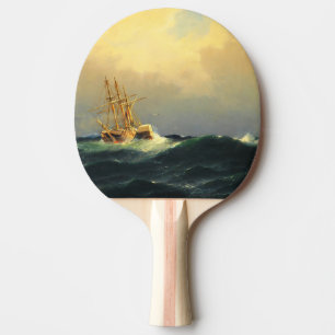 A steamship in a storm in the Atlantic Ocean Ping Pong Paddle
