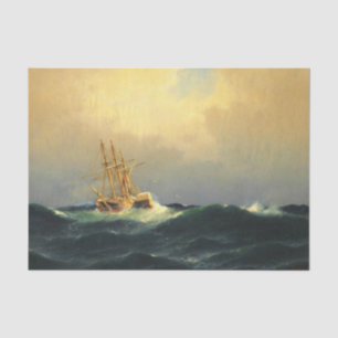 A steamship in a storm in the Atlantic Ocean Tissue Paper