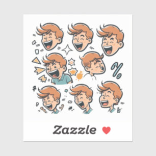 A sticker for a group of anime characters laughing
