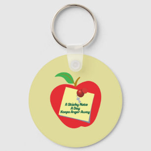 A Sticky Note a Day Keeps Anger Away Key Ring