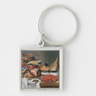 A Still Life of a Fish, Trout and Baby Lobsters, 1 Key Ring