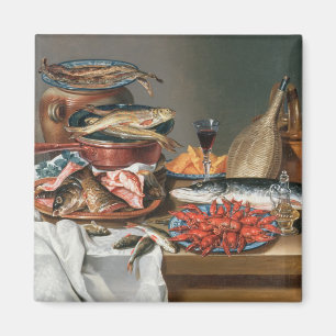 A Still Life of a Fish, Trout and Baby Lobsters, 1 Magnet