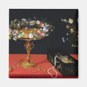 A Still Life of a Tazza with Flowers Magnet