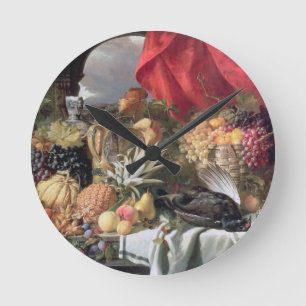 A Still Life of Game Birds and Numerous Fruits Round Clock