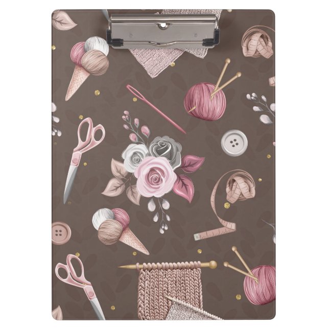 A Still Life of Knitting Essentials Clipboard (Front)