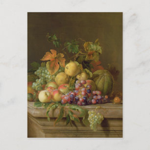 A Still Life of Melons, Grapes and Peaches Postcard