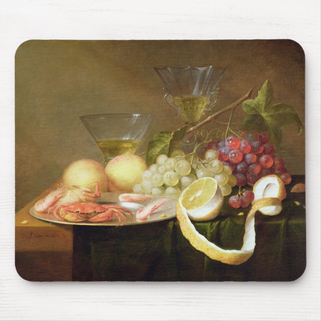 A still life with glasses mouse mat (Front)