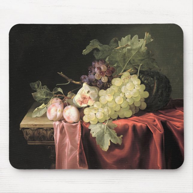 A still life with grapes, plums mouse mat (Front)