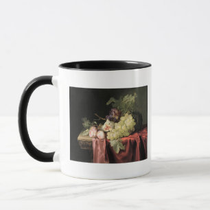 A still life with grapes, plums mug