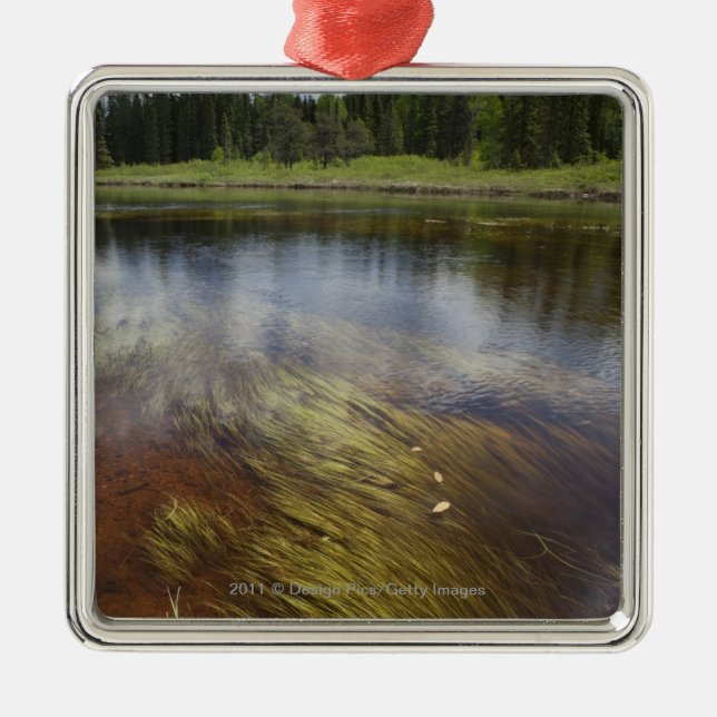 A Still Pond Reflecting The Clouds Metal Tree Decoration (Front)
