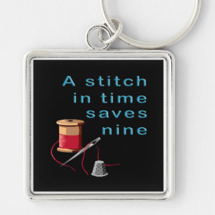 A Stitch in Time Saves Nine Key Ring
