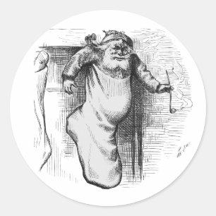 A Stocking Full (1879) by Thomas Nast.  Classic Round Sticker