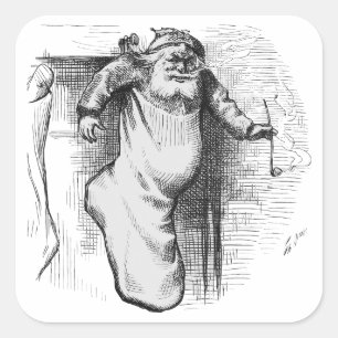 A Stocking Full (1879) by Thomas Nast.  Square Sticker