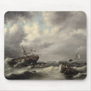 A Storm at Sea (oil on panel) Mouse Mat