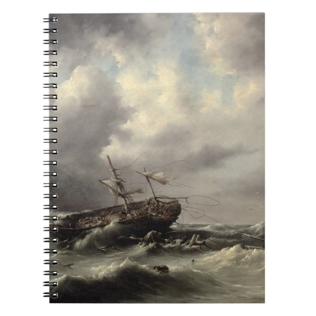 A Storm at Sea (oil on panel) Notebook (Front)