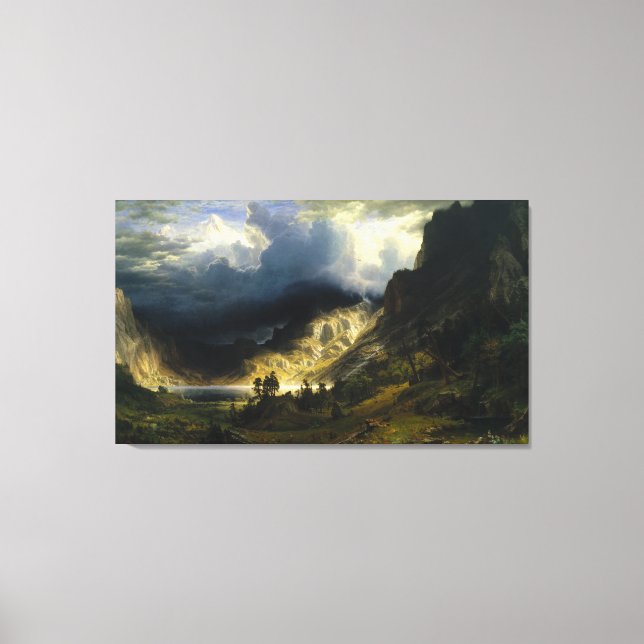 A Storm in the Rocky Mountains Bierstadt Canvas Print (Front)