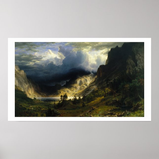 A Storm in the Rocky Mountains, Bierstadt Poster (Front)
