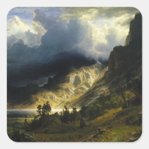 A Storm in the Rocky Mountains Bierstadt Square Sticker