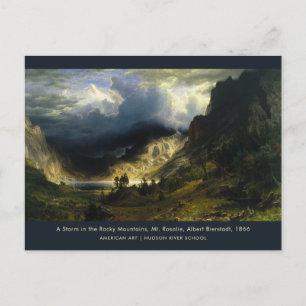A Storm in the Rocky Mountains Landscape Painting Postcard