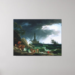 A Storm on a Mediterranean Coast by Claude Joseph Canvas Print