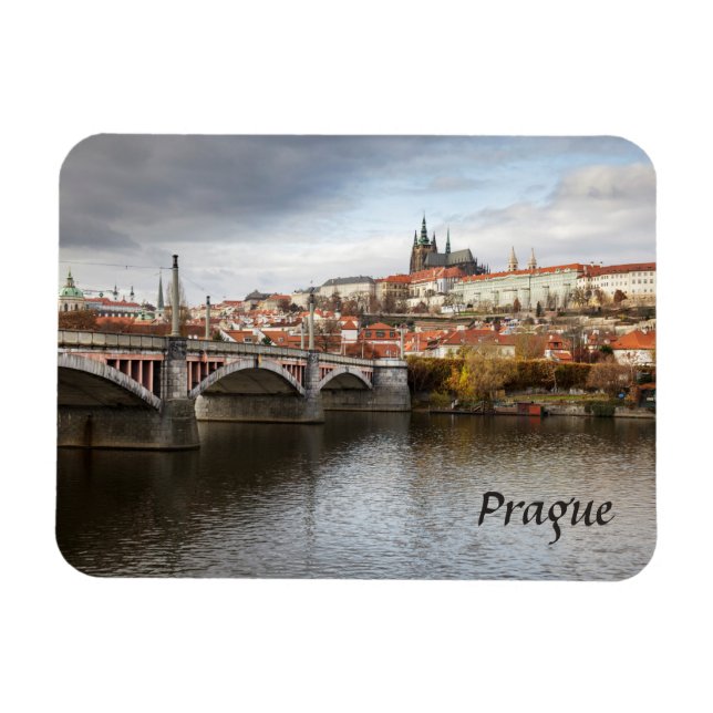 A stormy day in Prague souvenir photo Magnet (Horizontal)