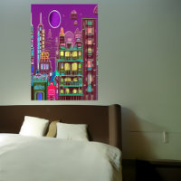 A strange colourful city | AI Art Poster