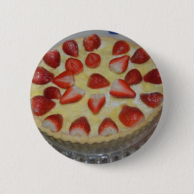 A strawberry cake 6 cm round badge (Front)