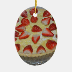 A strawberry cake ceramic tree decoration