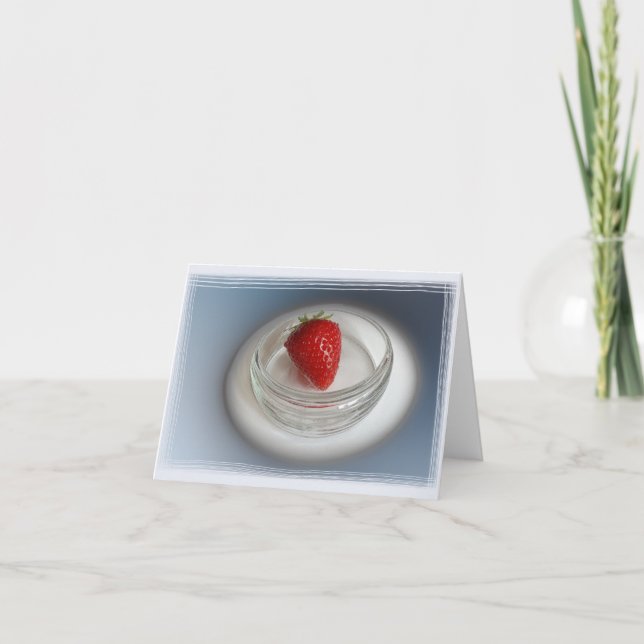 A strawberry in a cup card (Front)