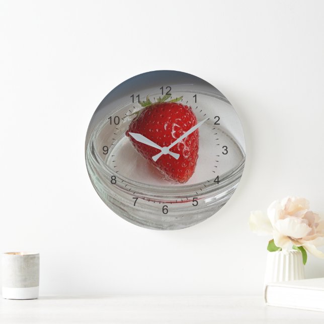 A strawberry in a cup large clock (Home)