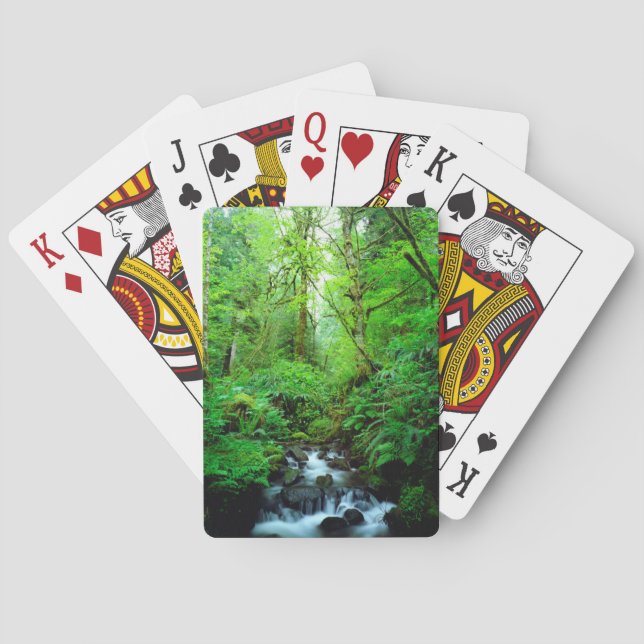 A stream in an old-growth forest playing cards (Back)