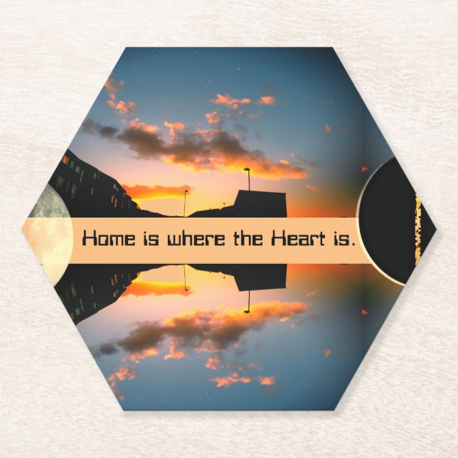 A street crowned with stars and the Moon Unusual Paper Coaster (Front)