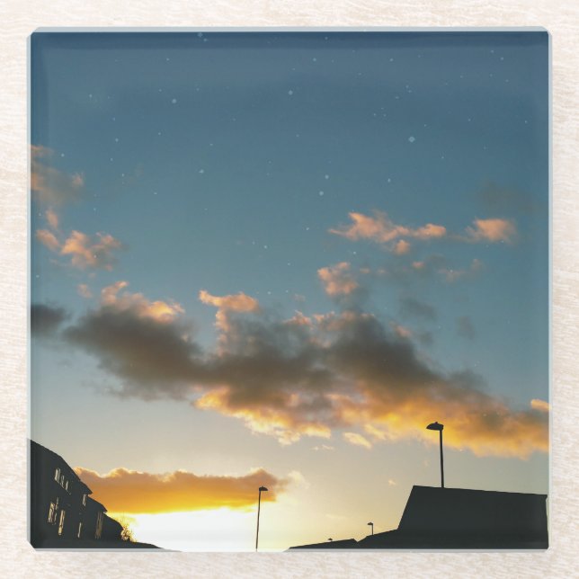 A street crowned with stars glass coaster (Front)