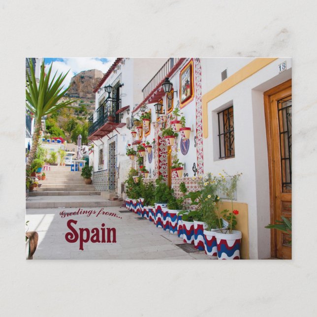 A Street in Alicante Spain Postcard (Front)
