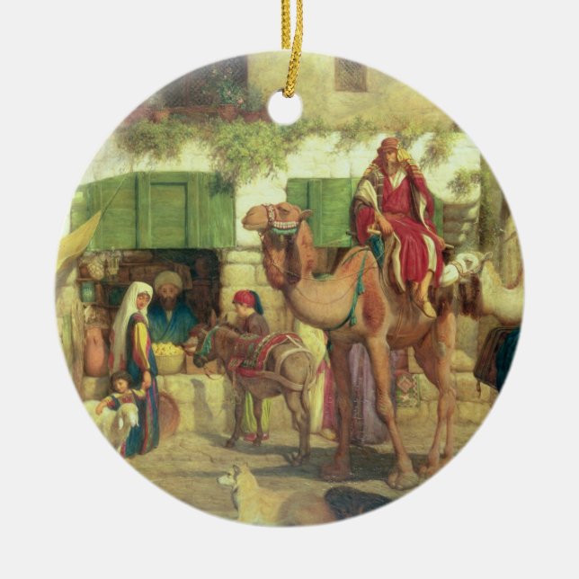 A Street in Jerusalem, 1867 Ceramic Tree Decoration (Front)